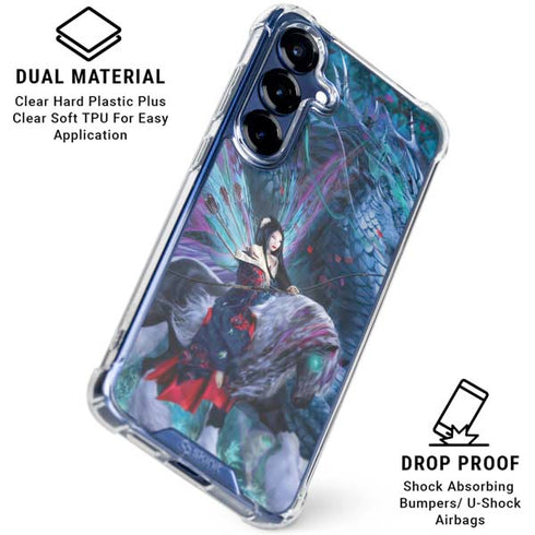 Ride of the Yokai Fairy and Dragon by Ruth Thompson Galaxy S25 Clear Case